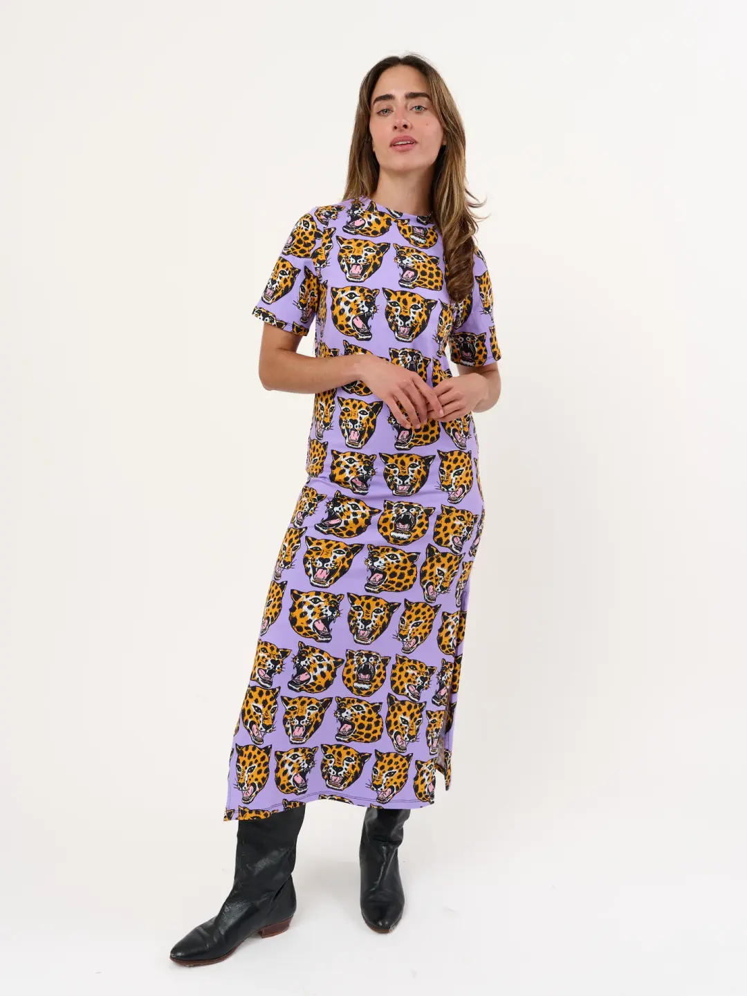 Jersey Maxi Dress Cheetah head