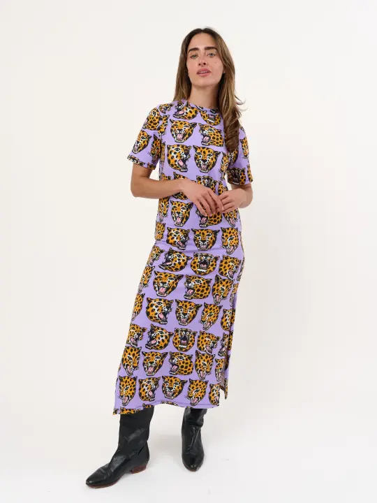 Jersey Maxi Dress Cheetah head