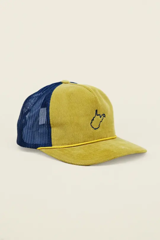 Blue & Gold Corduroy Trucker Hat