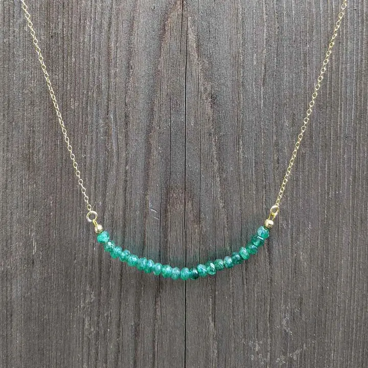 Emerald Green Aventurine Gemstone Bead Necklace