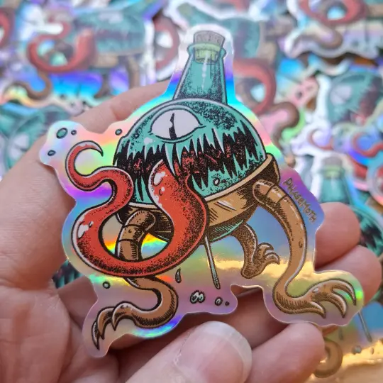 Potion Bottle Mimic Holographic Vinyl Sticker