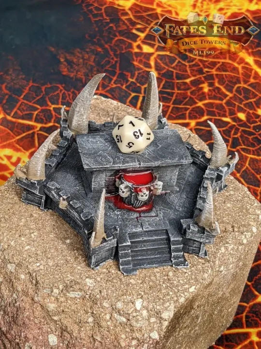 Sacrificial Evil Altar for D20 Dice - 3D Printed Dice Jail | RPG Dice Vault | DnD Player Gift  - Do you have a worthy sacrifice?