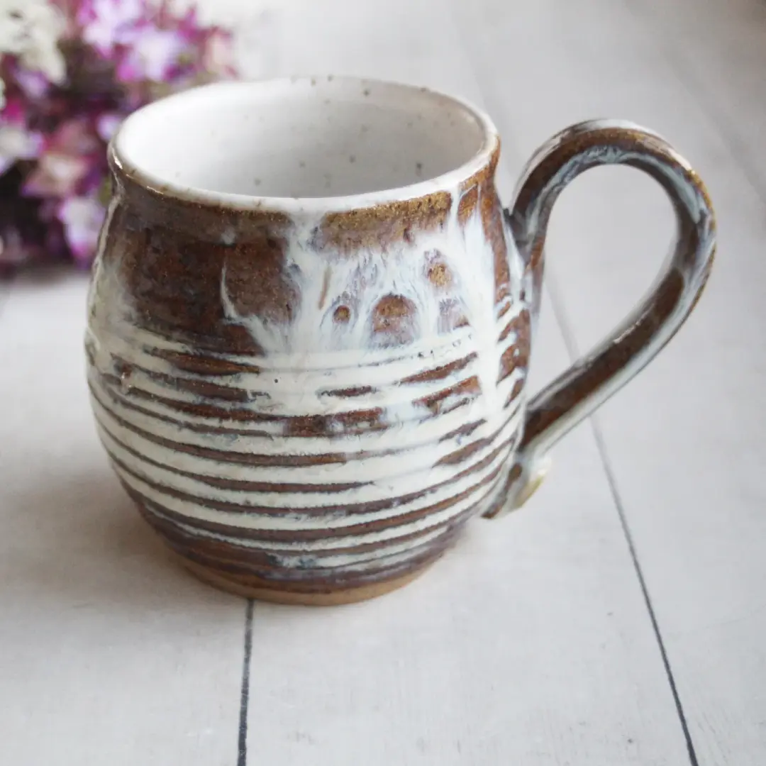 Rustic Love Mug, Gorgeous Earthy Mug with Love Heart, 14 Ounce, Made in USA