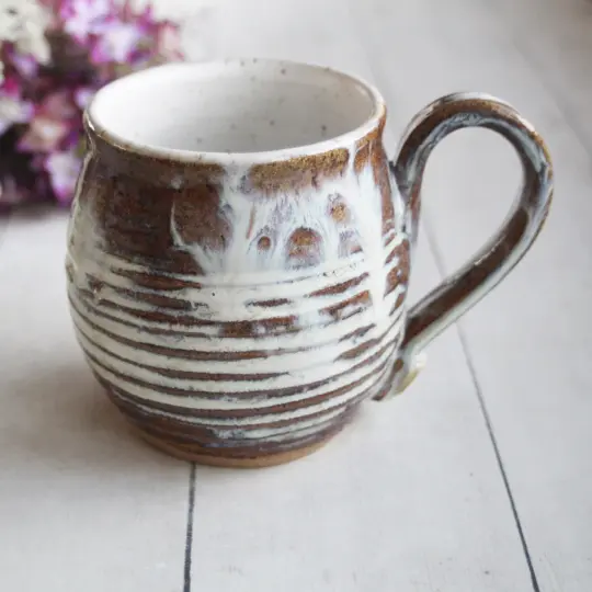 Rustic Love Mug, Gorgeous Earthy Mug with Love Heart, 14 Ounce, Made in USA