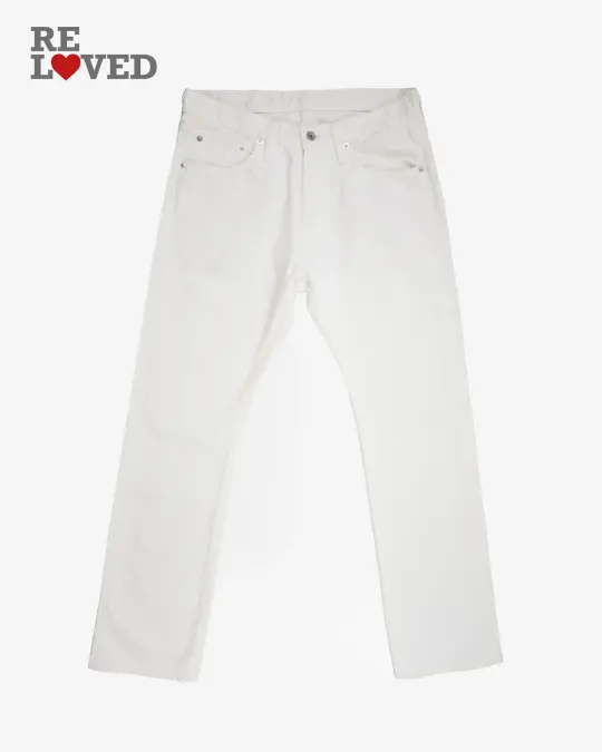 13.5oz Denim Super Slim Cut Jeans - White (IH-555-WT) Tag 33, Hemmed to 30.2"