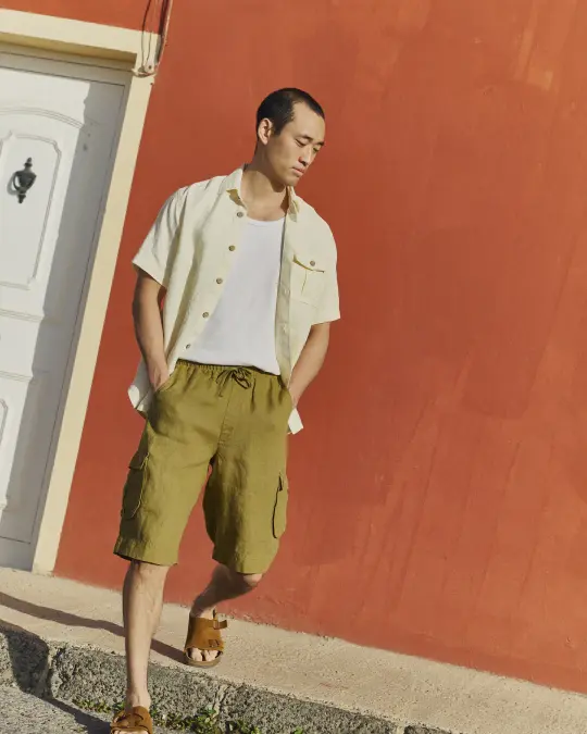 Men’s cargo linen shorts MACKAY