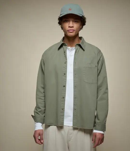 Cotton Herringbone Long Sleeve Shirt