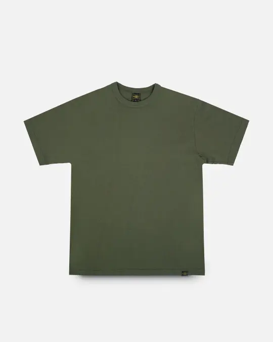 6.5oz Loopwheel Crew Neck T-Shirt with longer body - Olive