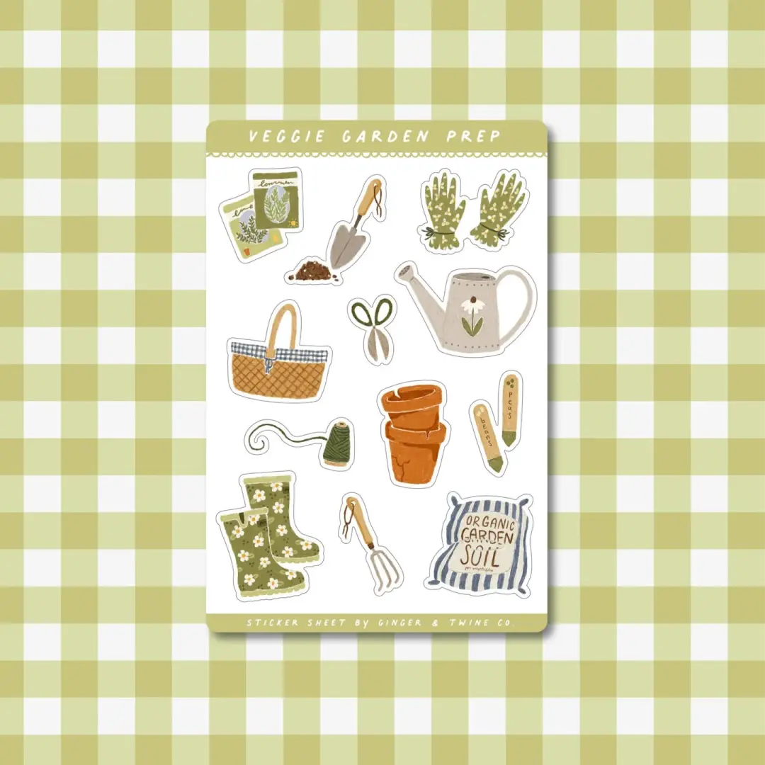Veggie Garden Prep Sticker Sheet