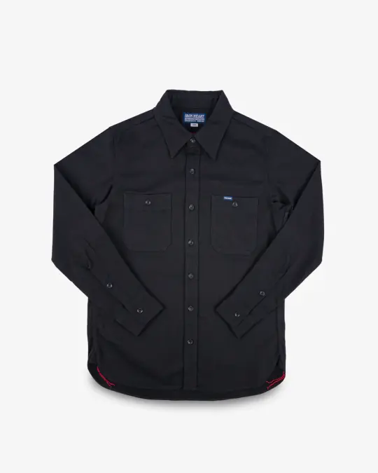 9oz Cotton Linen Work Shirt - Black