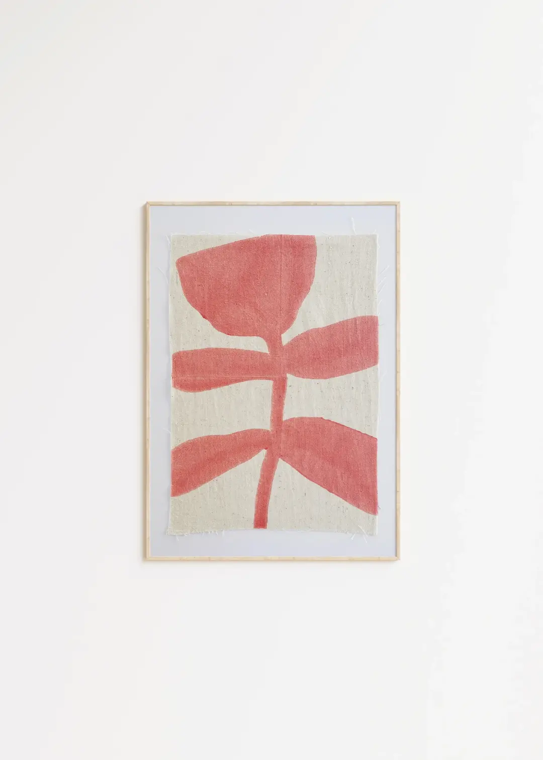 BLOCK PRINT ART | pink plant