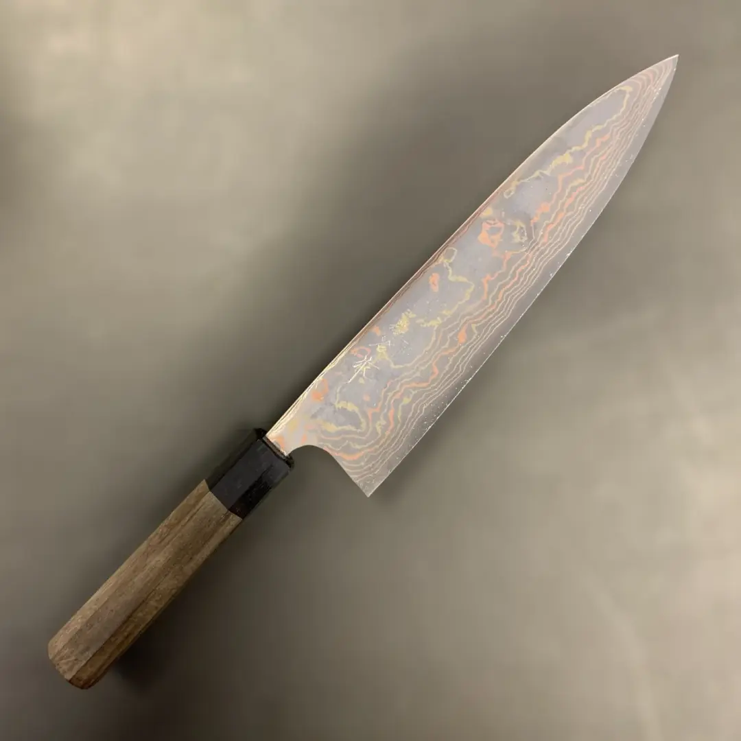 Takeshi Saji Aogami #2 Rainbow Damascus 210mm Gyuto