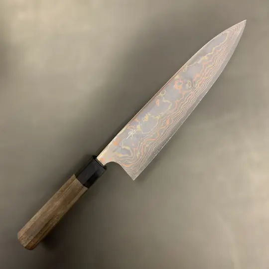 Takeshi Saji Aogami #2 Rainbow Damascus 210mm Gyuto