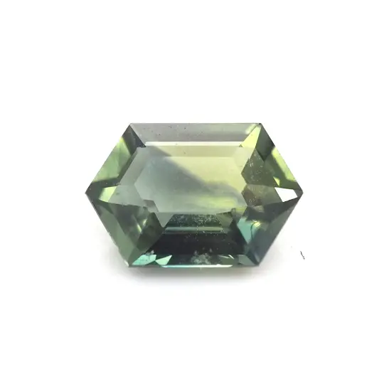 Green Australian sapphire emerald cut .81ct