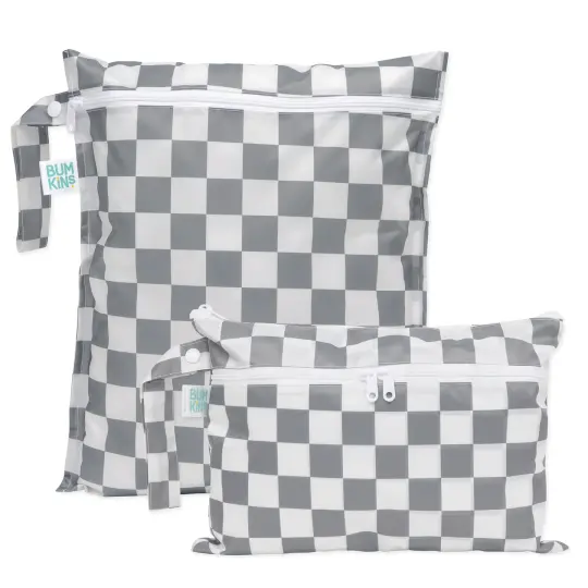 Wet Bag + Wet/Dry Clutch Set: Charcoal Check