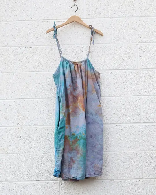 OOAK - Dawn Short Dress / M-XL / Double Gauze / Ice Dye (486)
