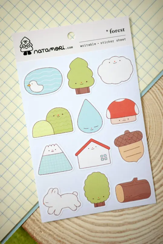 Forest - writable sticker sheet