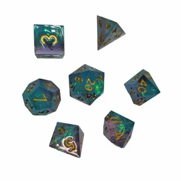 Sharp Edge Dice Set Blue Pearl