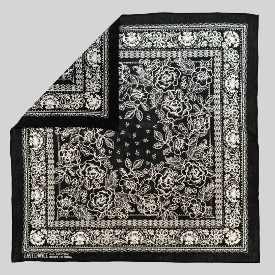 Cotton Rosey Bandana | Black
