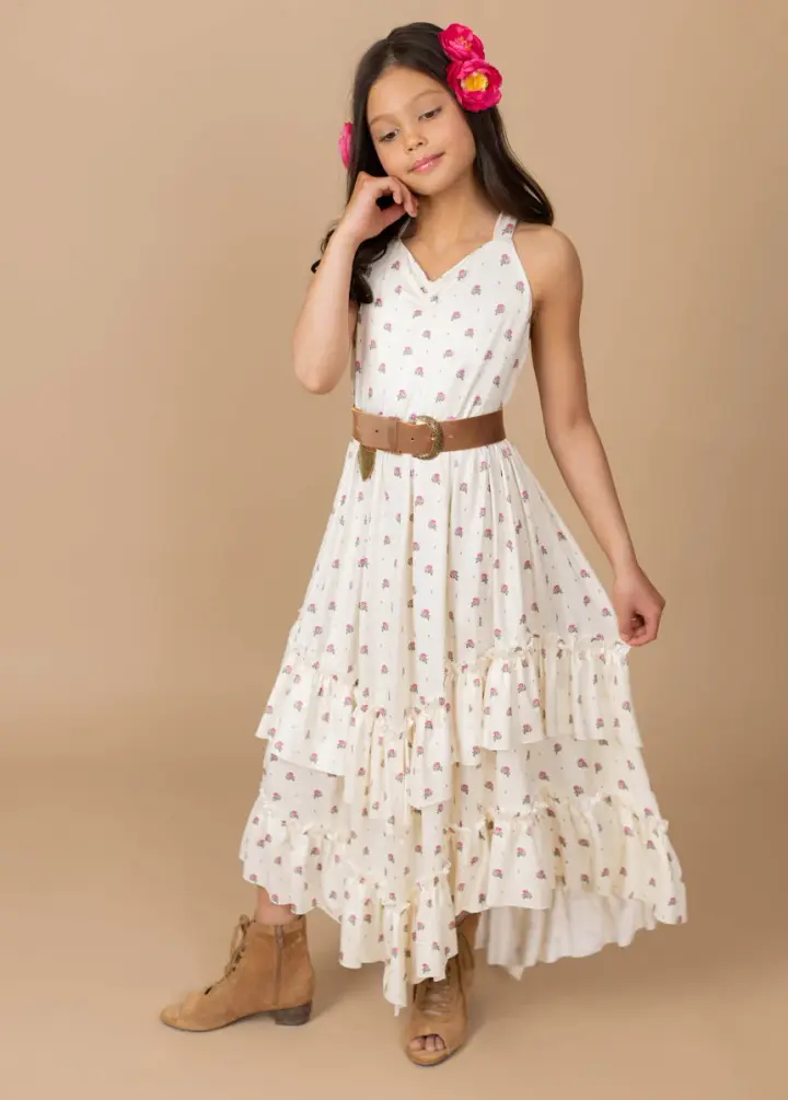 Jenny Dress in Pink Floral Dot