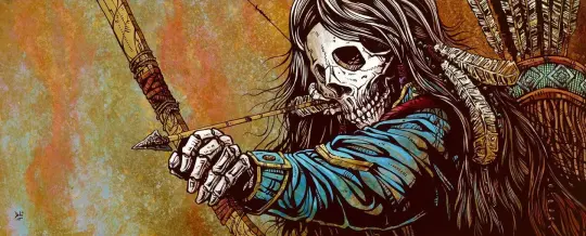 A Silent Ambush Canvas Print - Wild West Skull Art by David Lozeau