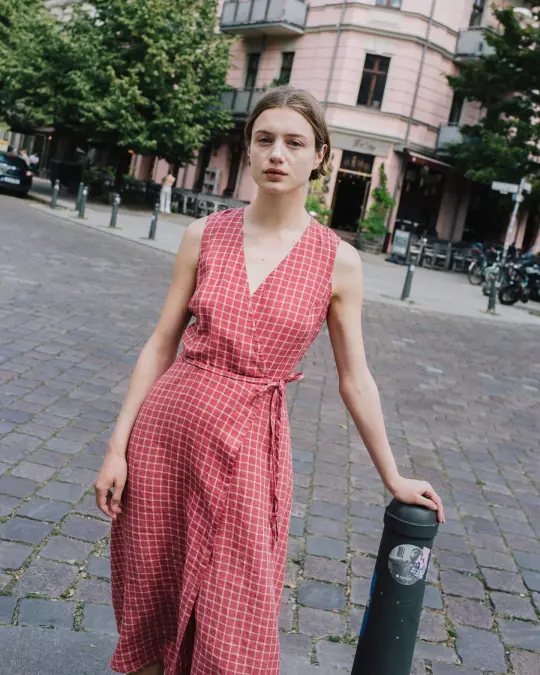 ALTHEA wrap maxi linen dress