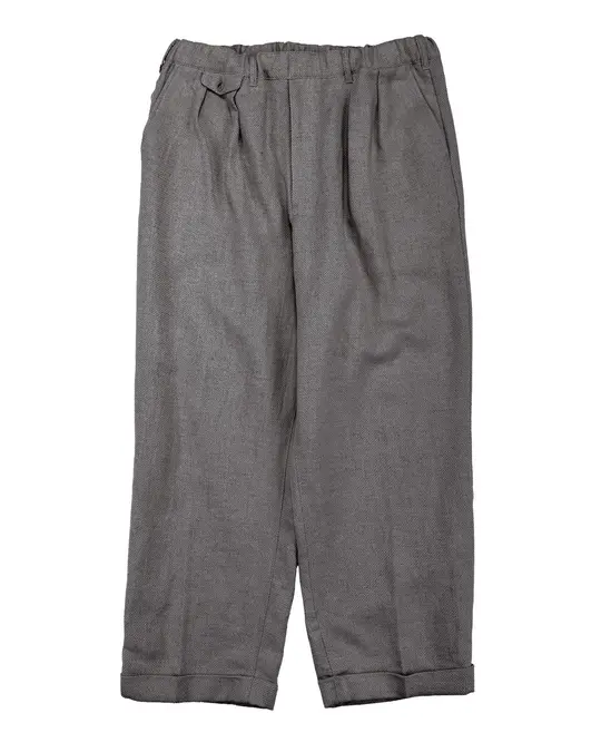 Beams Plus 2Pleats Relax Trousers Linen Cotton Grey