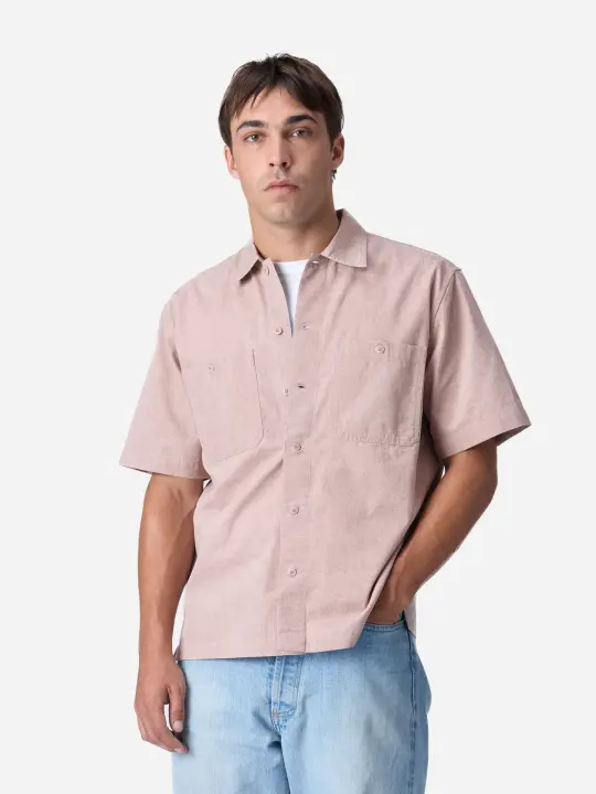 Short Sleeve Workshirt ~ Blush Twill