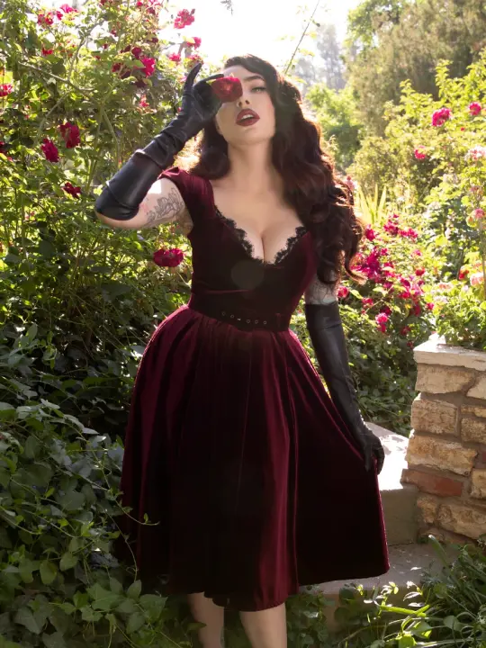 PRE-ORDER - Baudelaire Swing Dress in Oxblood