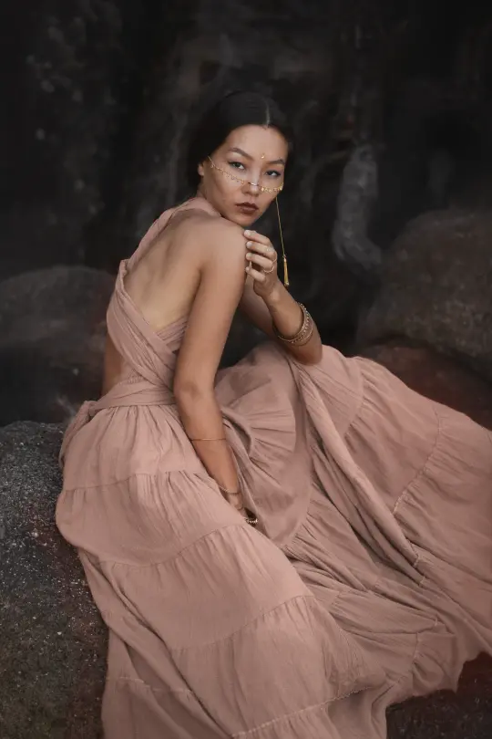 Amara Bohemian Maxi Dress Desert Rose