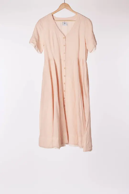 Agness Dress, Short Sleeve, Seashell White