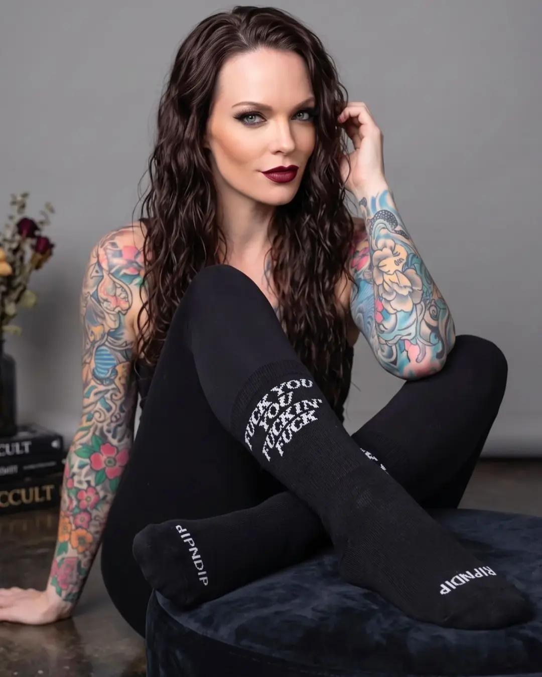 RIPNDIP Fu*king Fu*k Crew Socks Black White Nermal Cat Lord Nermal Graphic New
