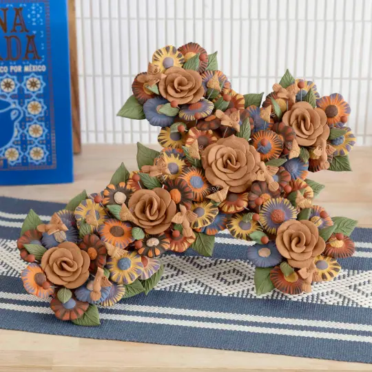 Barro Pigmentado Cross Flores Infinitas Wall Art