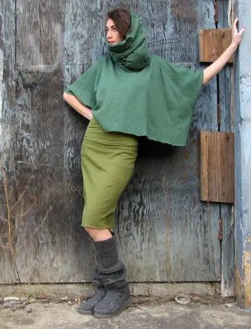 Chunky Cowl Cropped Kaftan
