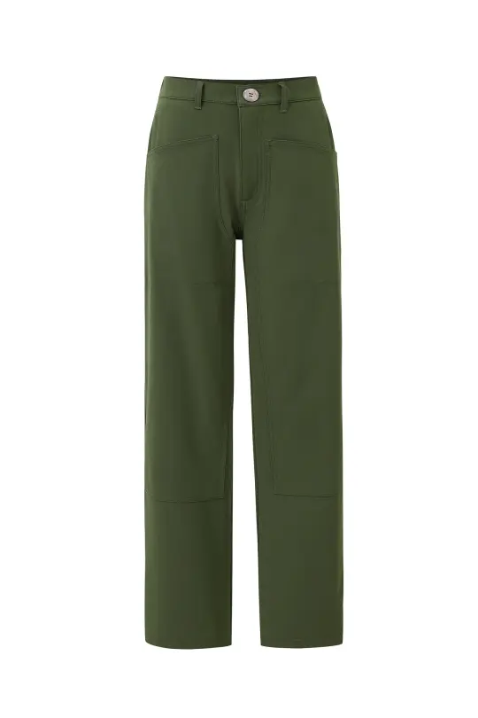 High Waisted Trail Pants Moss