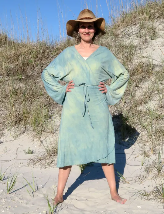 Kimono Wrap Below Knee Dress