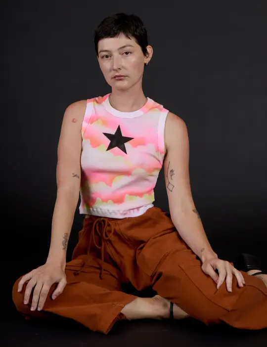 Airbrush Muscle Tee - Black Star