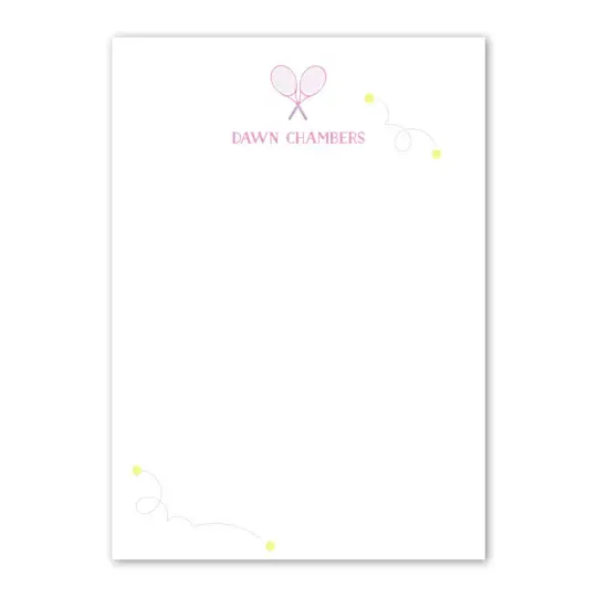 Girls Pink & Purple Tennis Racket Custom Notepad