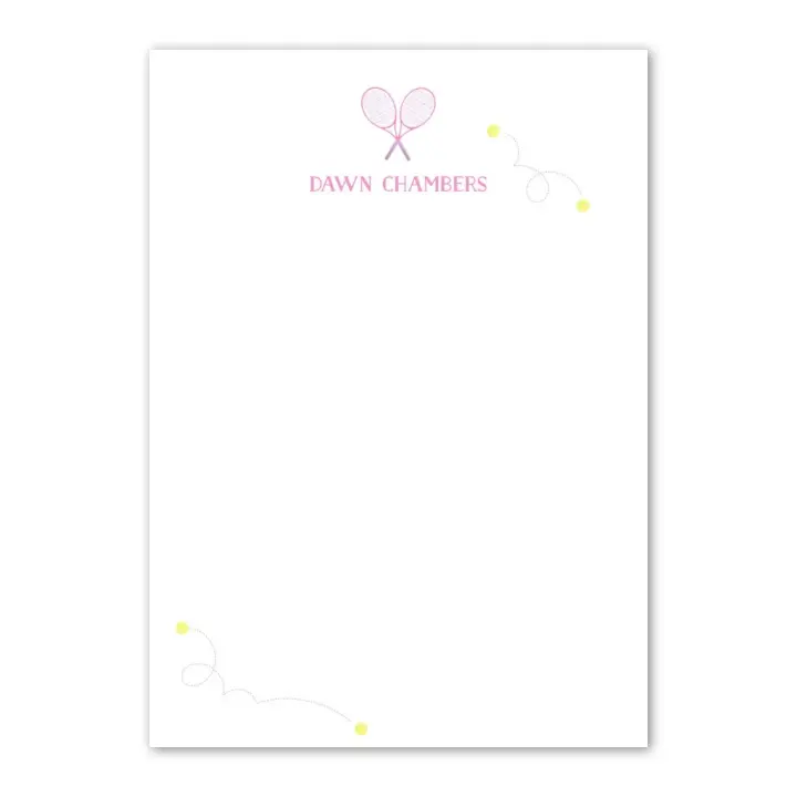 Girls Pink & Purple Tennis Racket Custom Notepad