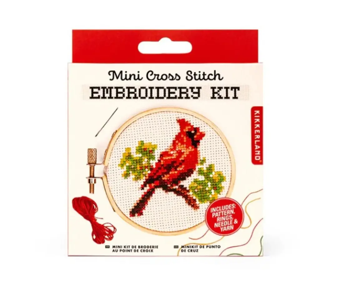 Mini Cross Stitch Embroidery Cardinal Kit