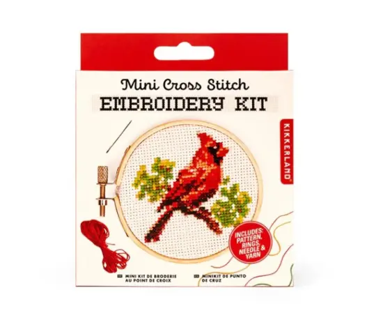 Mini Cross Stitch Embroidery Cardinal Kit