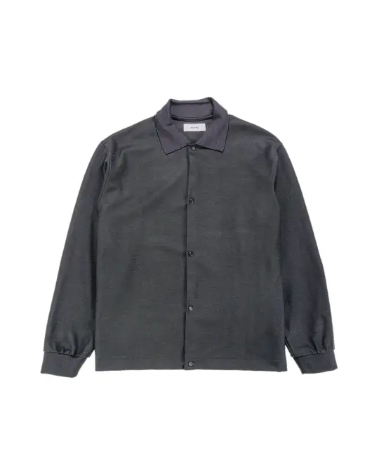 marka Shirt Cardigan Super 140s Wool Knit Charcoal