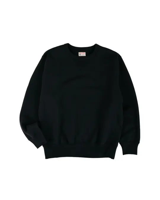 The Real McCoy's MC25104 12oz. Ball Park Crewneck Sweatshirt Black