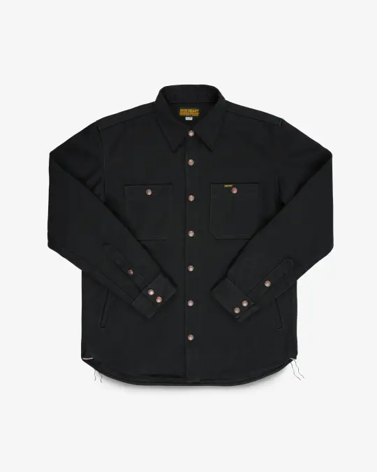 21oz Selvedge Denim CPO Work Shirt - "The UnTucked" - Superblack Non-Fade