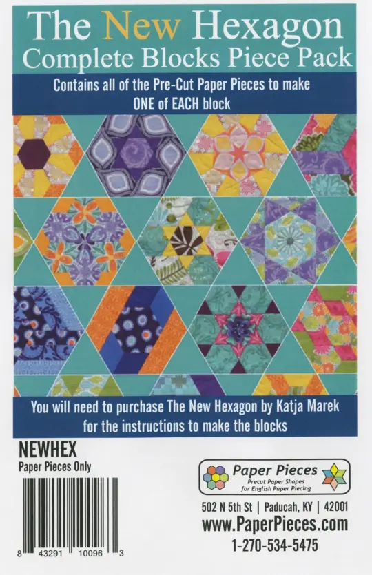 The New Hexagon Paper Piece Fabric Cutting Template Set