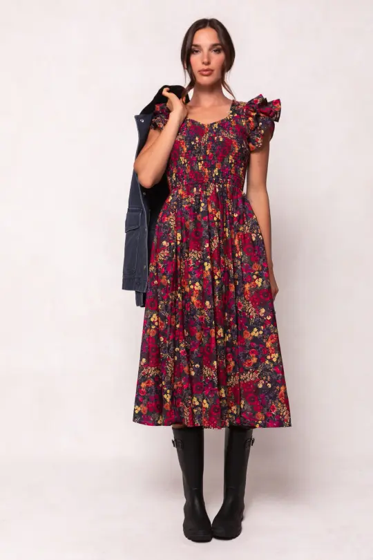 Hattie Dress in Night Garden