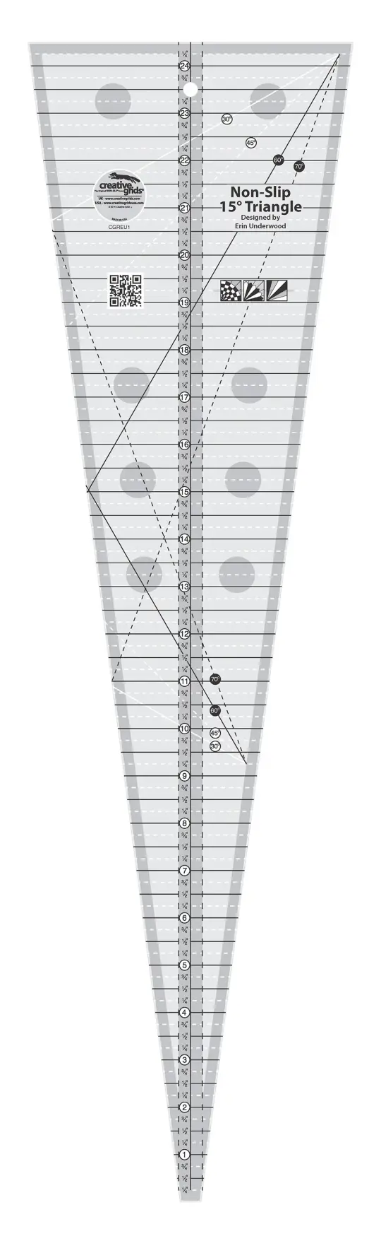 Creative Grids Quilt Ruler 15 Degree Triangle