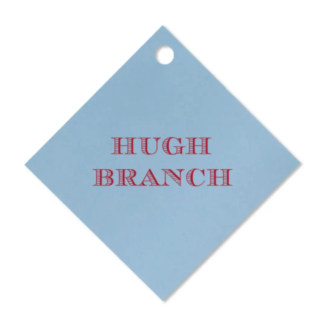 Custom French Blue and Red Simple Diamond Foil Gift Tag