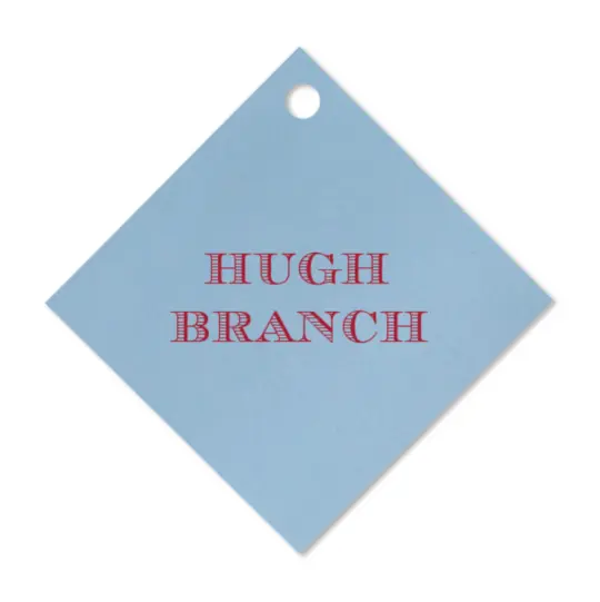 Custom French Blue and Red Simple Diamond Foil Gift Tag