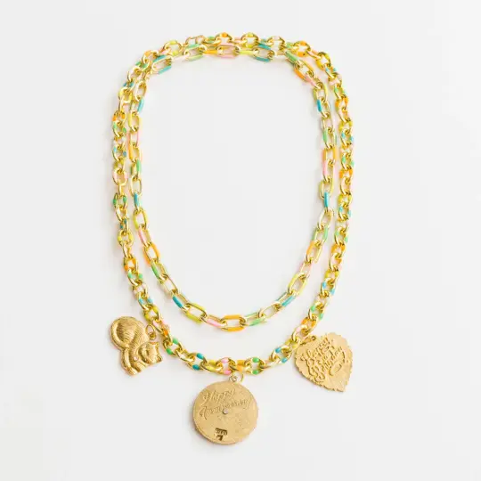 Vintage Rainbow Chain Necklaces | Charm Necklace | Custom Charm Necklace